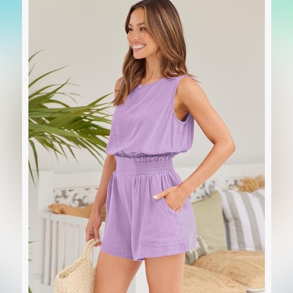 Automet womens Sleeveless Round Neck Crop Tank Top and High Waisted Short NWT - Picture 9 of 12